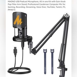 Maono Podcast set microphone and headphones brand new